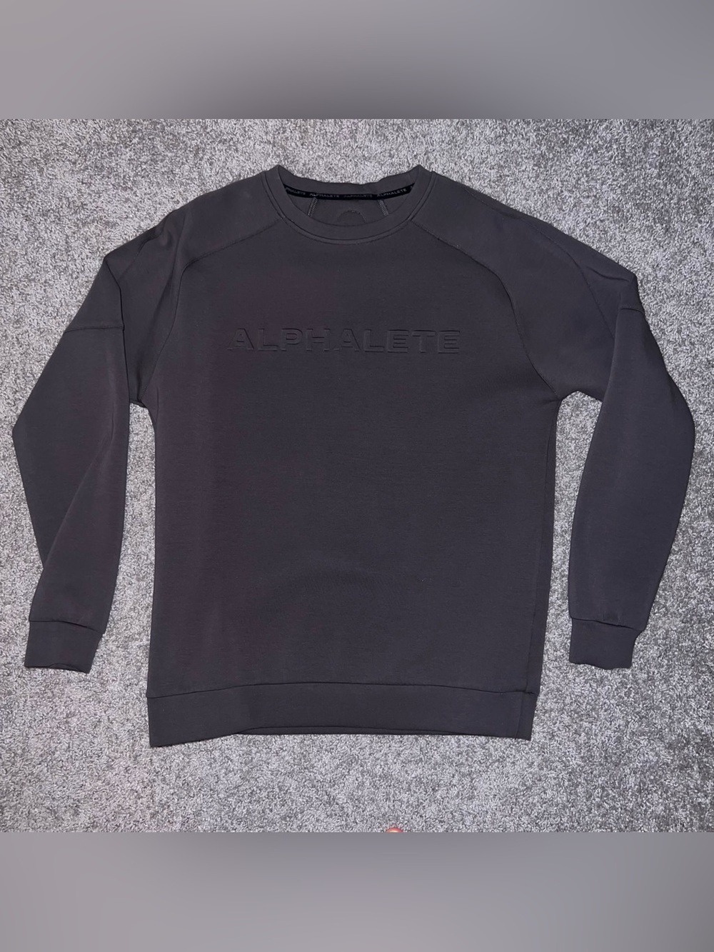 Alphalete Black Embossed Logo Crewneck